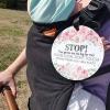 imageThree Little Tots  Flower Stop No Touching Baby Car Seat Sign or Stroller Tag  CPSIA Safety Tested