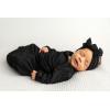 imageThree Little Tots Newborn Baby Knotted Tie Gown  InfantBlack Ribbed Bow