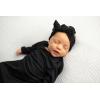 imageThree Little Tots Newborn Baby Knotted Tie Gown  InfantBlack Ribbed Bow