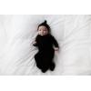 imageThree Little Tots Newborn Baby Knotted Tie Gown  InfantBlack Ribbed Hat