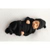 imageThree Little Tots Newborn Baby Knotted Tie Gown  InfantBlack Ribbed Hat