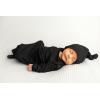 imageThree Little Tots Newborn Baby Knotted Tie Gown  InfantBlack Ribbed Hat