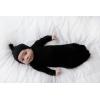 imageThree Little Tots Newborn Baby Knotted Tie Gown  InfantBlack Ribbed Hat