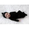 imageThree Little Tots Newborn Baby Knotted Tie Gown  InfantBlack Ribbed Hat