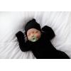 imageThree Little Tots Newborn Baby Knotted Tie Gown  InfantBlack Ribbed Hat