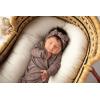 imageThree Little Tots Newborn Baby Knotted Tie Gown  InfantCocoa Ribbed With Bow