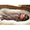 imageThree Little Tots Newborn Baby Knotted Tie Gown  InfantCocoa Ribbed With Bow