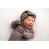 imageThree Little Tots Newborn Baby Knotted Tie Gown  InfantCocoa Ribbed With Bow