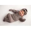 imageThree Little Tots Newborn Baby Knotted Tie Gown  InfantCocoa Ribbed With Bow