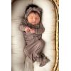 imageThree Little Tots Newborn Baby Knotted Tie Gown  InfantCocoa Ribbed With Bow