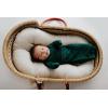 imageThree Little Tots Newborn Baby Knotted Tie Gown  InfantForest Green With Bow