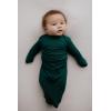 imageThree Little Tots Newborn Baby Knotted Tie Gown  InfantForest Green With Bow