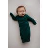 imageThree Little Tots Newborn Baby Knotted Tie Gown  InfantForest Green With Bow