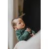 imageThree Little Tots Newborn Baby Knotted Tie Gown  InfantForest Green With Bow