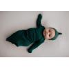 imageThree Little Tots Newborn Baby Knotted Tie Gown  InfantForest Green With Hat
