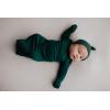 imageThree Little Tots Newborn Baby Knotted Tie Gown  InfantForest Green With Hat