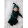 imageThree Little Tots Newborn Baby Knotted Tie Gown  InfantForest Green With Hat