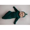 imageThree Little Tots Newborn Baby Knotted Tie Gown  InfantForest Green With Hat