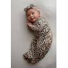 imageThree Little Tots Newborn Baby Knotted Tie Gown  InfantLeopard Gown With Bow