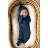 imageThree Little Tots Newborn Baby Knotted Tie Gown  InfantNavy With Hat
