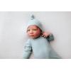 imageThree Little Tots Newborn Baby Knotted Tie Gown  InfantRibbed Blue Bird With Hat