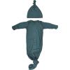 imageNewborn Baby Knotted Tie Gown  InfantForest Green With Hat