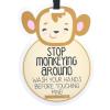 imageTHREE LITTLE TOTS  Animal Theme No Touching Baby Car Seat Sign or Stroller Tag  CPSIA Safety Tested LionMonkey