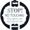 imageTHREE LITTLE TOTS  Black and White Stop No Touching Baby Car Seat Sign or Stroller Tag  CPSIA Safety Tested
