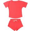 imageThree Little Tots Baby Boys Girls Summer Waffle Toddler Organic Cotton Modern Top ampamp Bottom 2pc SetHot Pink