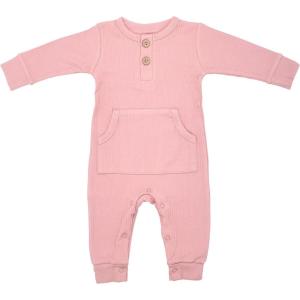 imageThree Little Tots  Baby Girl Boy Romper Ribbed Bodysuit Solid Plain One Piece Jumpsuits One Piece Baby Clothes Outfits FallDusty Rose