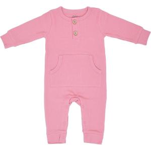 imageThree Little Tots  Baby Girl Boy Romper Ribbed Bodysuit Solid Plain One Piece Jumpsuits One Piece Baby Clothes Outfits FallPrecious Pink
