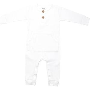 imageThree Little Tots  Baby Girl Boy Romper Ribbed Bodysuit Solid Plain One Piece Jumpsuits One Piece Baby Clothes Outfits FallWhite