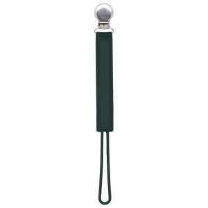 imageThree Little Tots All Silicone Modern Short and Safety Tested Pacifier Clip Hunter Green ClassicHunter Green