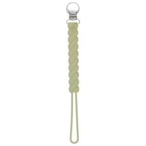 imageThree Little Tots All Silicone Modern Short and Safety Tested Pacifier Clip Hunter Green ClassicOlive