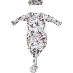 imageThree Little Tots Newborn Baby Knotted Tie Gown  Infant Floral