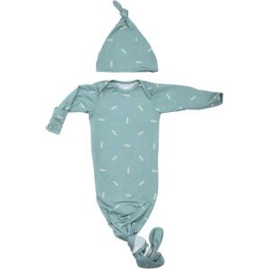 imageThree Little Tots Newborn Baby Knotted Tie Gown  InfantArrow With Hat