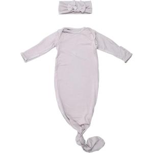 imageThree Little Tots Newborn Baby Knotted Tie Gown  InfantHarbor Mist Bow