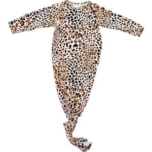 imageThree Little Tots Newborn Baby Knotted Tie Gown  InfantLeopard Gown