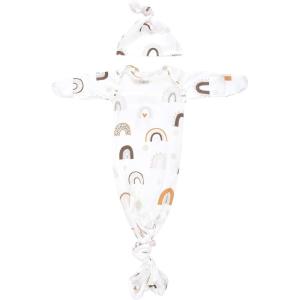 imageThree Little Tots Newborn Baby Knotted Tie Gown  InfantRainbow With Hat