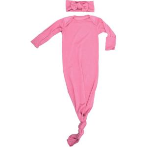 imageThree Little Tots Newborn Baby Knotted Tie Gown  InfantRose Gown With Bow