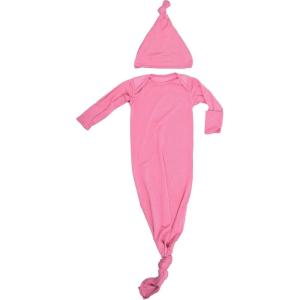 imageThree Little Tots Newborn Baby Knotted Tie Gown  InfantRose With Hat