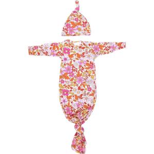 imageThree Little Tots Newborn Baby Knotted Tie Gown  InfantWild Child With Hat