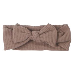 imageThree Little Tots Waffle Knit Knotted Headband Bow Cocoa SandsCocoa Sands