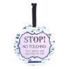 imageTHREE LITTLE TOTS  Blue Arrow Modern Stop No Touching Baby Car Seat Sign or Stroller Tag  CPSIA Safety Tested