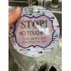 imageTHREE LITTLE TOTS  Blue Arrow Modern Stop No Touching Baby Car Seat Sign or Stroller Tag  CPSIA Safety Tested