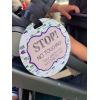 imageTHREE LITTLE TOTS  Blue Arrow Modern Stop No Touching Baby Car Seat Sign or Stroller Tag  CPSIA Safety Tested