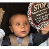 imageTHREE LITTLE TOTS  No Kissing Baby Car Seat Sign or Stroller Tag  CPSIA Safety Tested