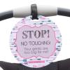 imageTHREE LITTLE TOTS  Pink Arrow Modern No Touching Baby Car Seat Sign or Stroller Tag  CPSIA Safety Tested