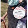 imageTHREE LITTLE TOTS  Please Dont Touch BabyCar Seat Sign or Stroller Tag  CPSIA Safety Tested FlowerFlower
