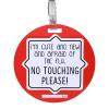 imageTHREE LITTLE TOTS  Please Dont Touch BabyCar Seat Sign or Stroller Tag  CPSIA Safety Tested FlowerRed Flu